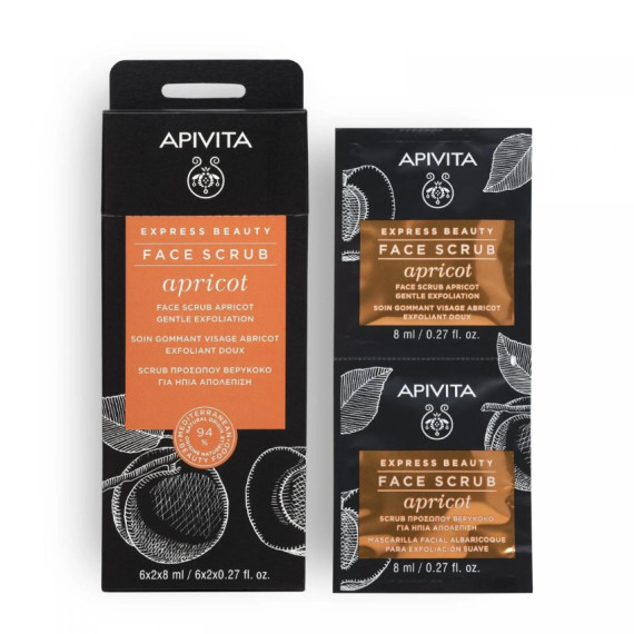 APIVITA Face Scrub Apricot Gentle Exfoliation 6x2x8ml 杏桃温和磨砂啫喱面膜